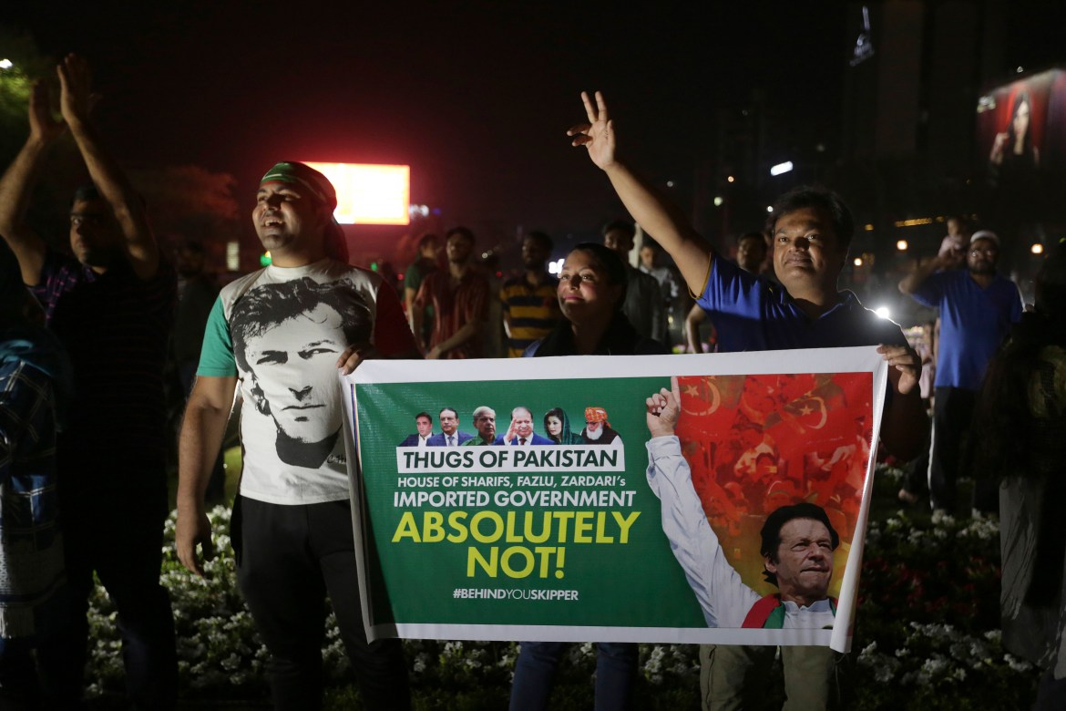 Supporters of former Pakistani Prime Minister Imran Khan