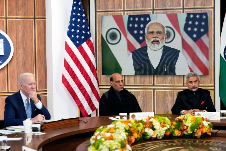 US President Joe Biden meets virtually with Indian Prime Minister Narendra Modi