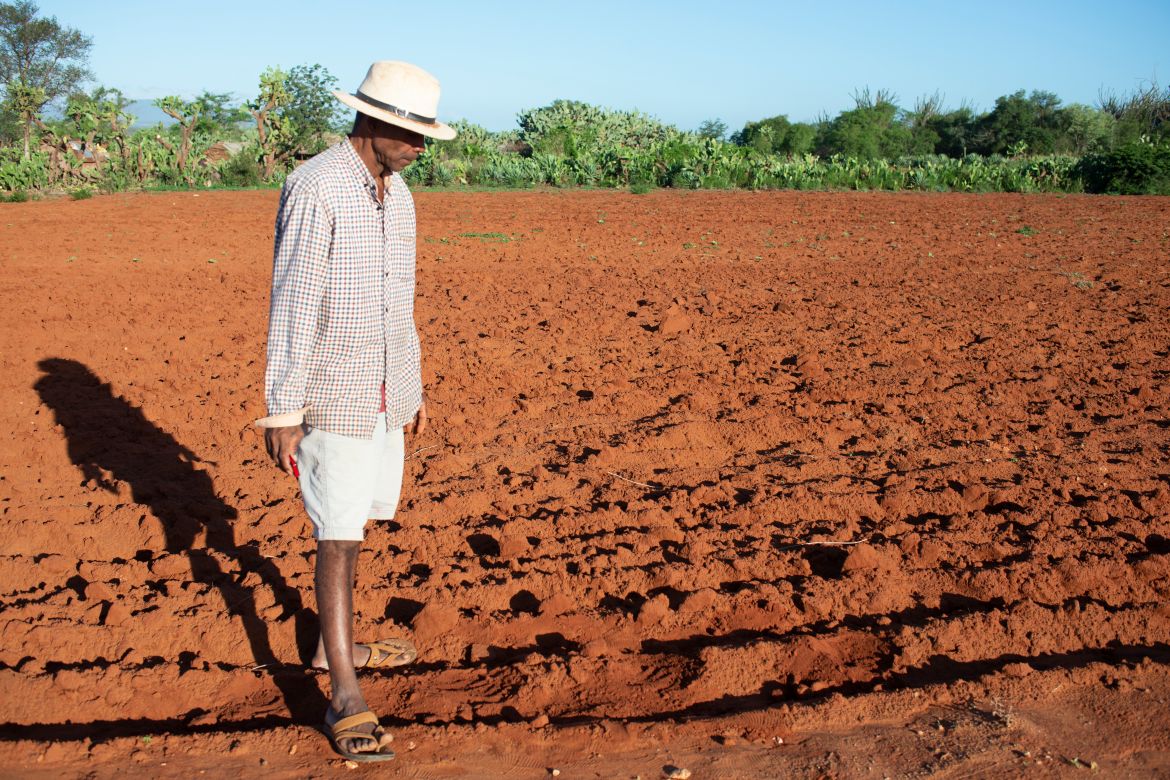 Sambo, the chief of Berenty village in Anosy Province, said the crops for the year had been destroyed by Cyclone Emnati, which tore through the region in February. While the Cyclone brought a short period of intense rains, overall rainfall for the season remained below normal levels. [Joseph Stepansky/Al Jazeera]
