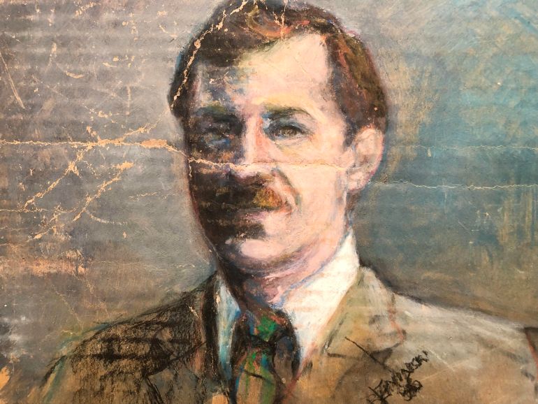 A pastel drawing of a man