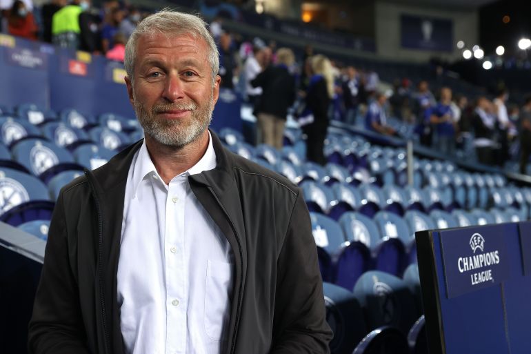 Roman Abramovich, owner of Chelsea smiles following his team's victory during the UEFA Champions League Final between Manchester City and Chelsea FC at Estadio do Dragao on May 29, 2021 in Porto, Portugal.