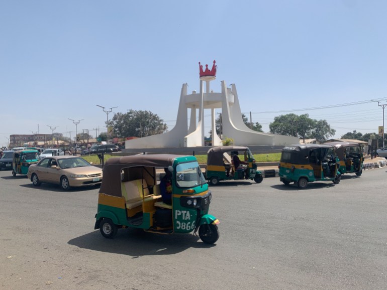 Tricycle taxis in Jos, Nigeria