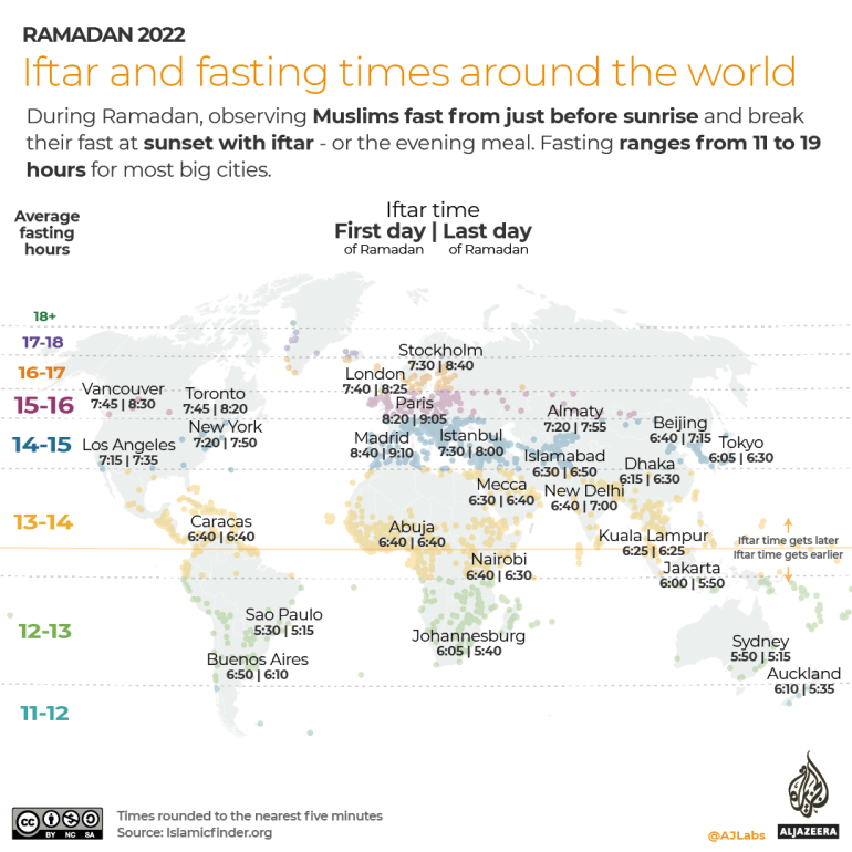 INTERACTIVE-Ramadan2022 - Thời gian ăn chay và nhịn ăn trên bản đồ thế giới