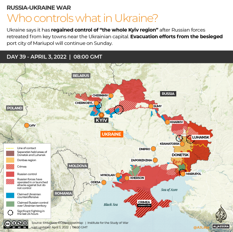 INTERACTIVO Rusia Ucrania Guerra Quién controla qué Día 39