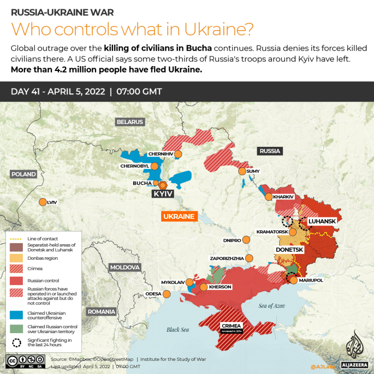 INTERACTIVO Rusia Ucrania Guerra Quién controla qué Día 41