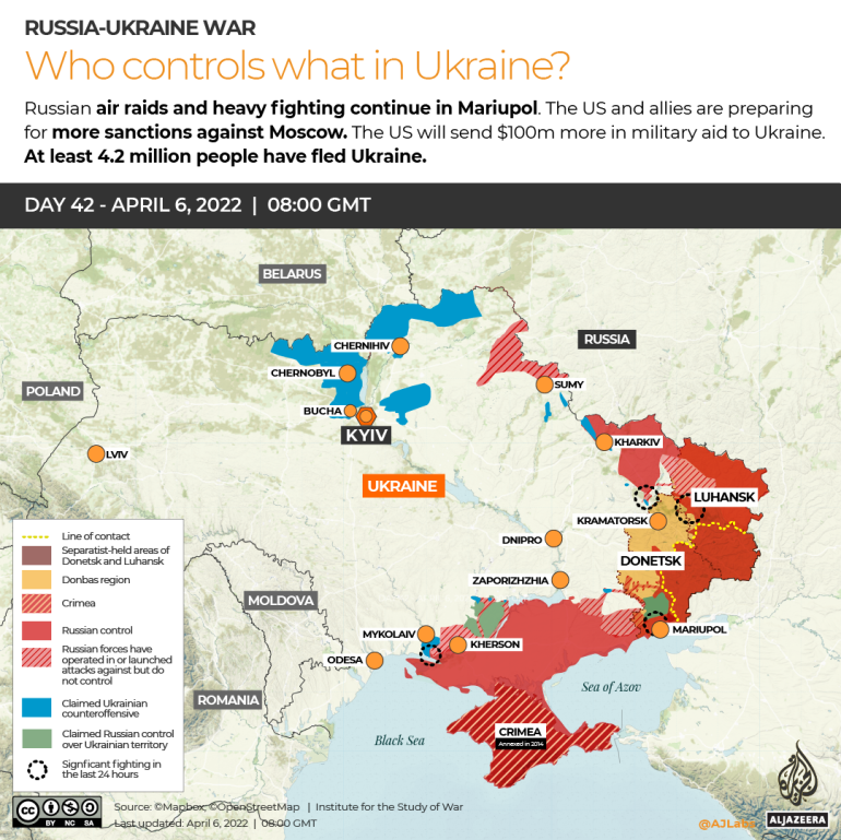 INTERACTIVE Russia Ukraine War Who controls what Day 42