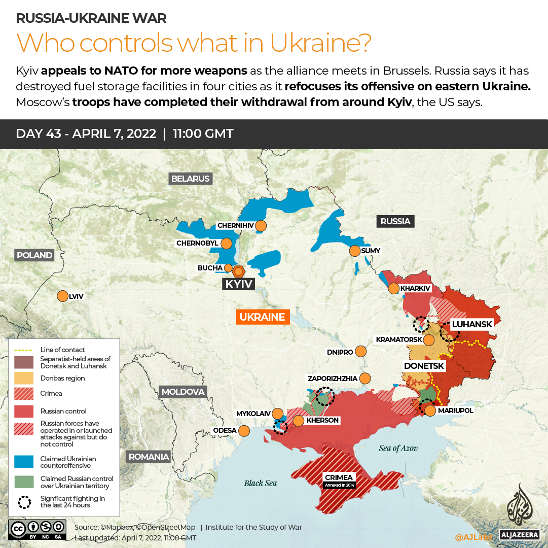 INTERACTIVE Russia Ukraine War Who controls what Day 43