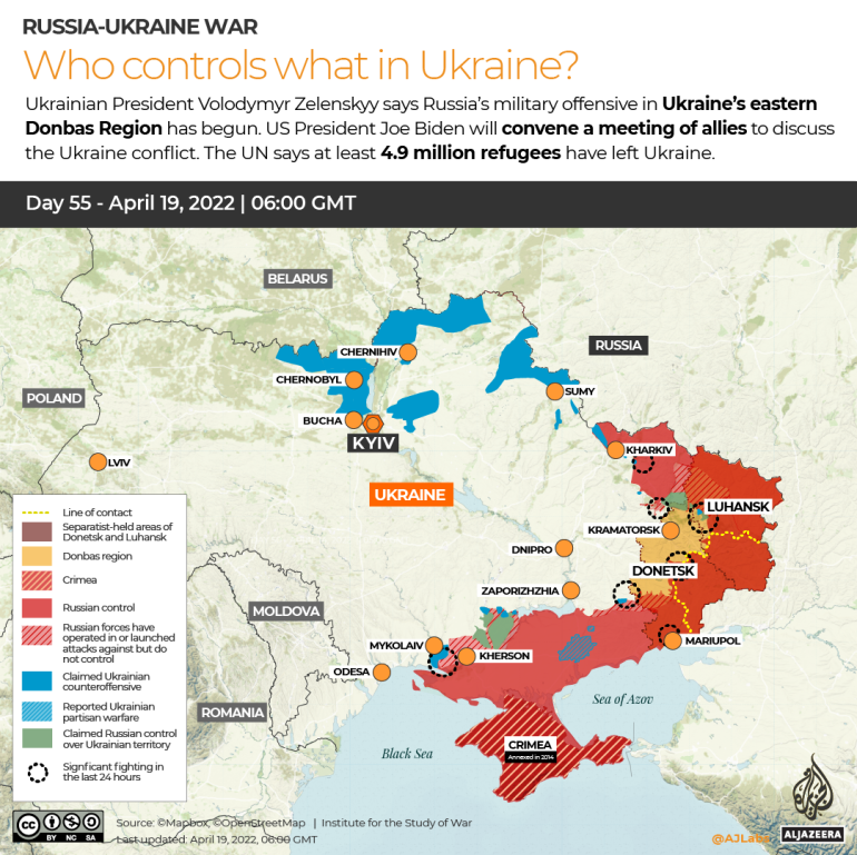INTERACTIVE Russia Ukraine War Who controls what Day 55