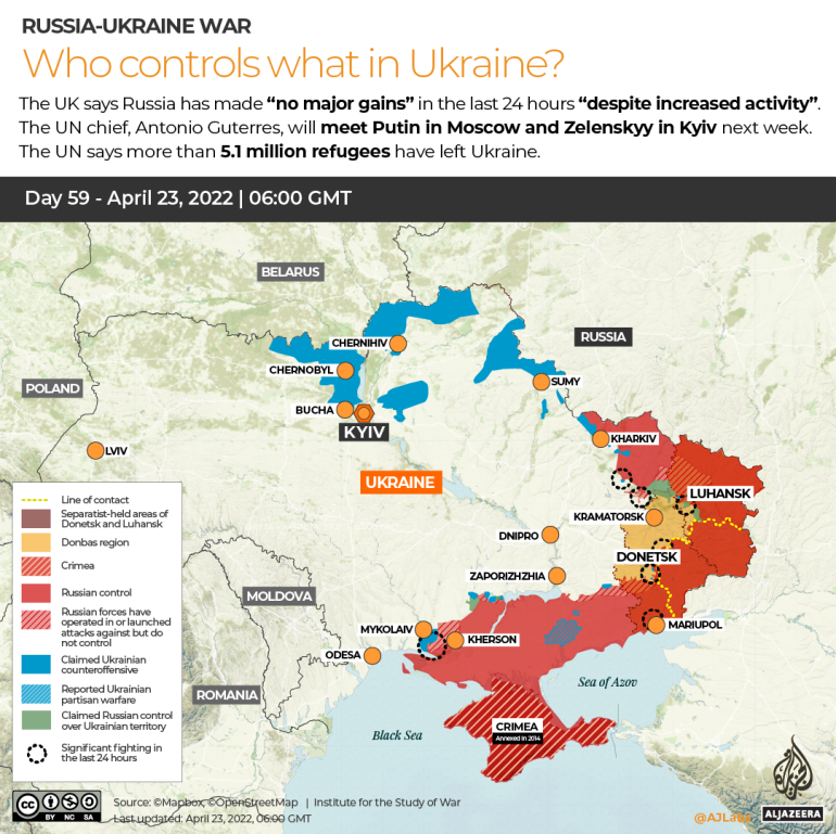 INTERACTIVO Rusia Ucrania Guerra Quién controla qué día 59
