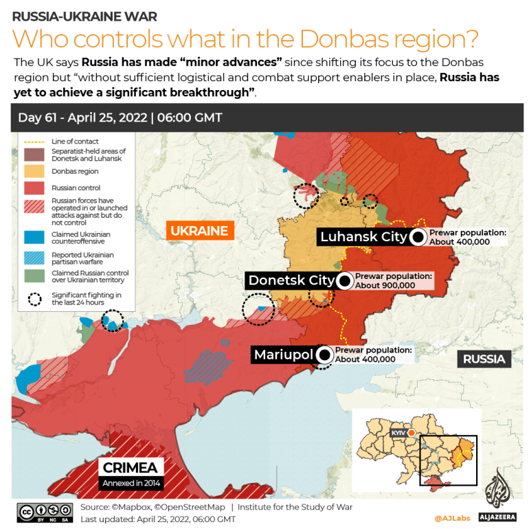 INTERACTIVE Russia-Ukraine map Who controls what in Donbas DAY 61