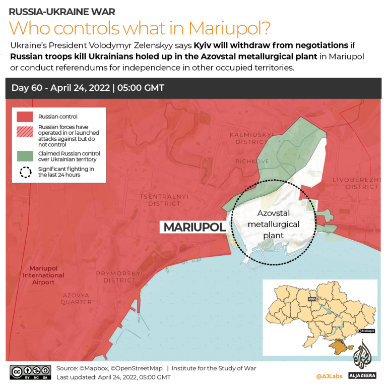 Mapa INTERACTIVO Rusia-Ucrania Quién controla qué en Mariupol DÍA 60
