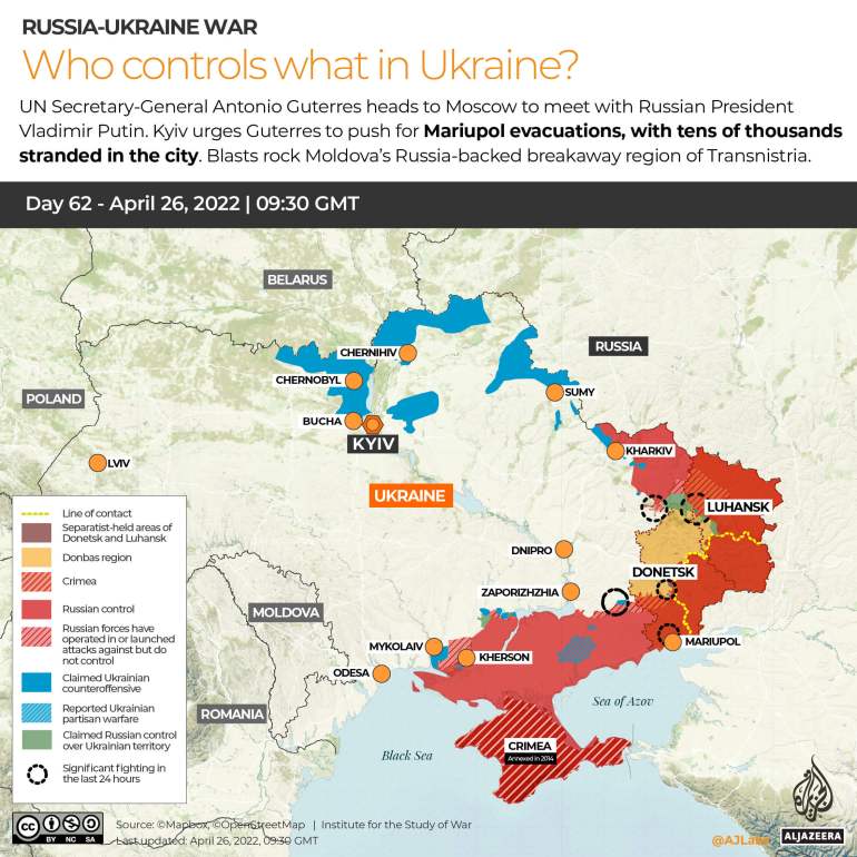INTERACTIVE Russia Ukraine War Who controls what Day 62