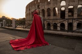 Laurelei Williams at the Colosseum in Rome, Italy.