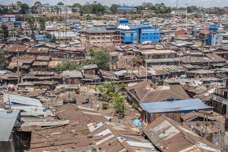 A photo of a view of Mathare with lots of houses, shacks and buildings.