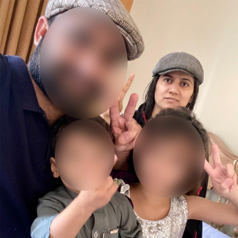 Shari Baloch with her husband and kids