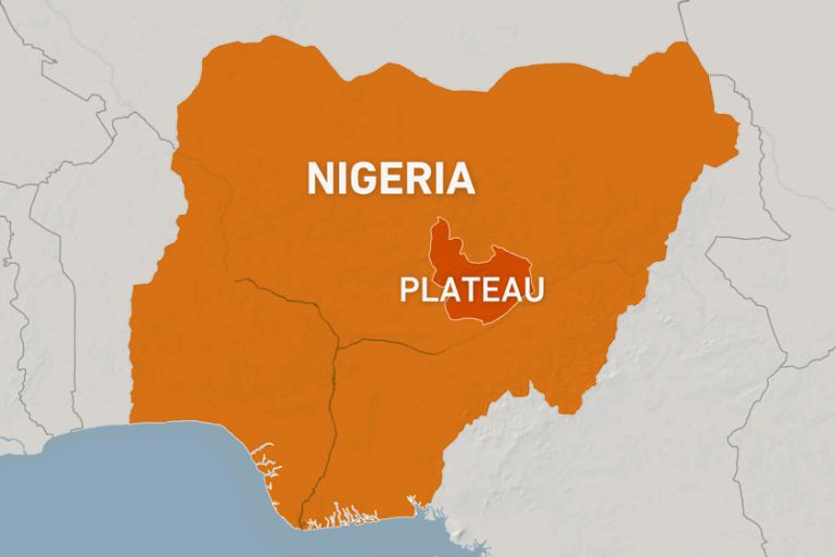 Nigeria map showing Plateau state