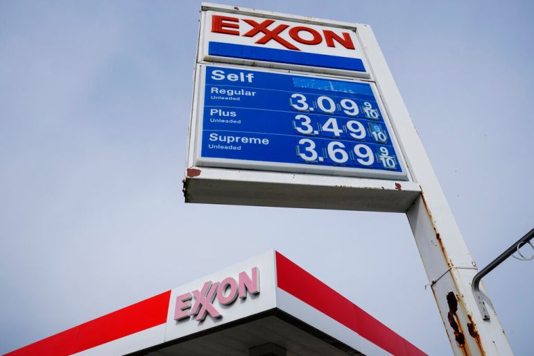 Exxon service station sign in Philadelphia