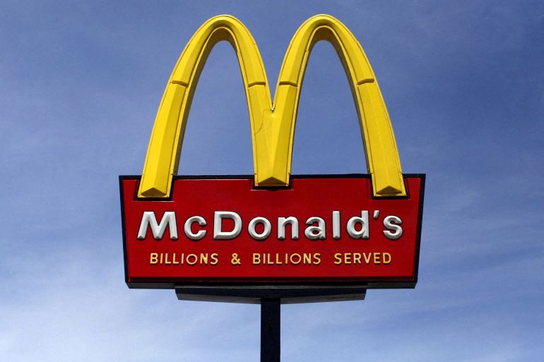 A McDonald's restaurant sign is seen in San Diego, California