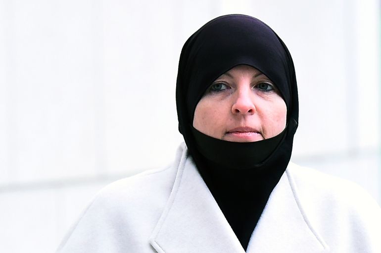 Former member of the Irish Defence Forces Lisa Smith arrives at the Criminal Courts of Justice charged with membership of the so-called Islamic State (IS) terror group and funding terrorism, in Dublin