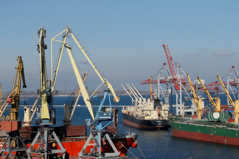 Ships docked in Odesa, Ukraine