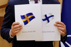 Public opinion in Finland and Sweden has shifted massively in favour of membership since Russia invaded Ukraine on February 24 [Reuters]