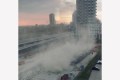 A dust cloud swirls in the wind in Toronto, Canada