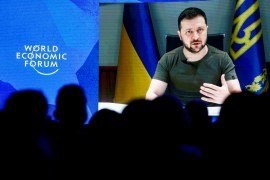 Ukrainian President Volodymyr Zelenskyy has called for the complete withdrawal of foreign companies from Russia [Arnd Wiegmann/Reuters]