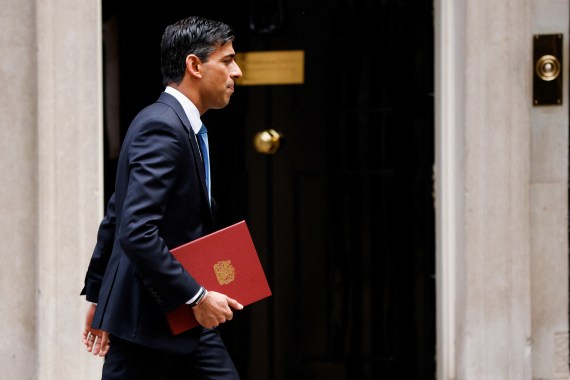 British Chancellor of the Exchequer Rishi Sunak leaves Downing Street