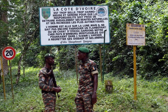 Agents of OIPR (Ivorian Office of Parks and Reserves), one of the government agencies charged with managing protected land