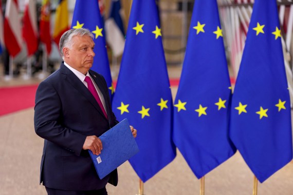 Hungary's Prime Minister Viktor Orban arrives for the European Union leaders summit in Brussels