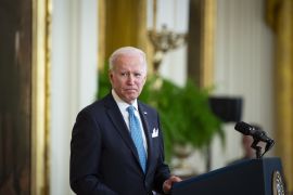 Joe Biden has said the US would defend Taiwan if it was attacked by China [File: Al Drago/Bloomberg]