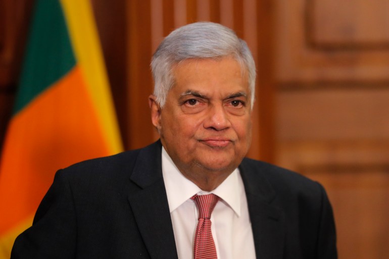 Ranil Wickremesinghe attends a meeting