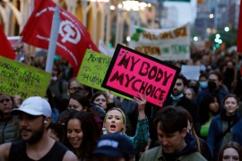 Protesters rally in support of abortion rights