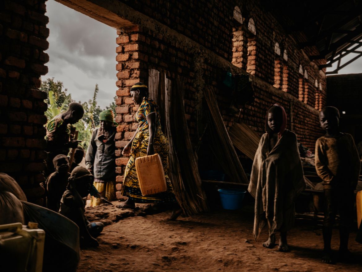 Displaced communities living in church buildings after having fled the Ituri Conflict in Democratic Republic of Congo, April 28, 2022 [Hugh Kinsella Cunningham/NRC]