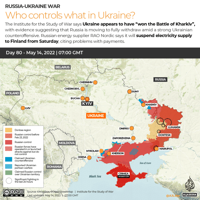 INTERACTIVE Russia Ukraine War Who controls what Day 80