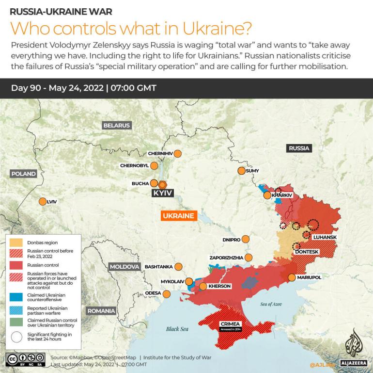 INTERACTIVE Russia Ukraine War Who controls what Day 90