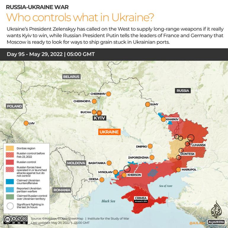 INTERACTIVE Russia Ukraine War Who controls what Day 95