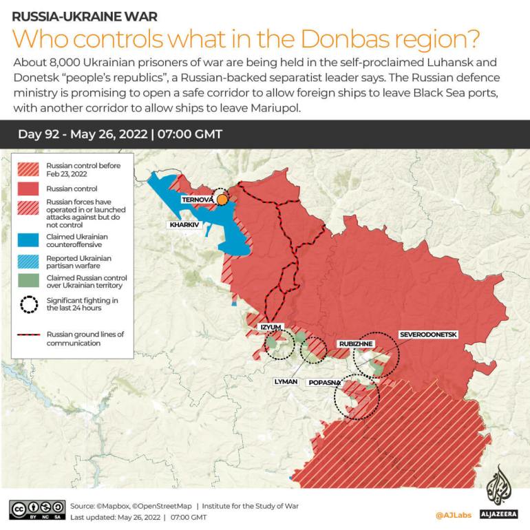 Mapa INTERACTIVO Rusia-Ucrania Quién controla qué en el Donbass DÍA 92
