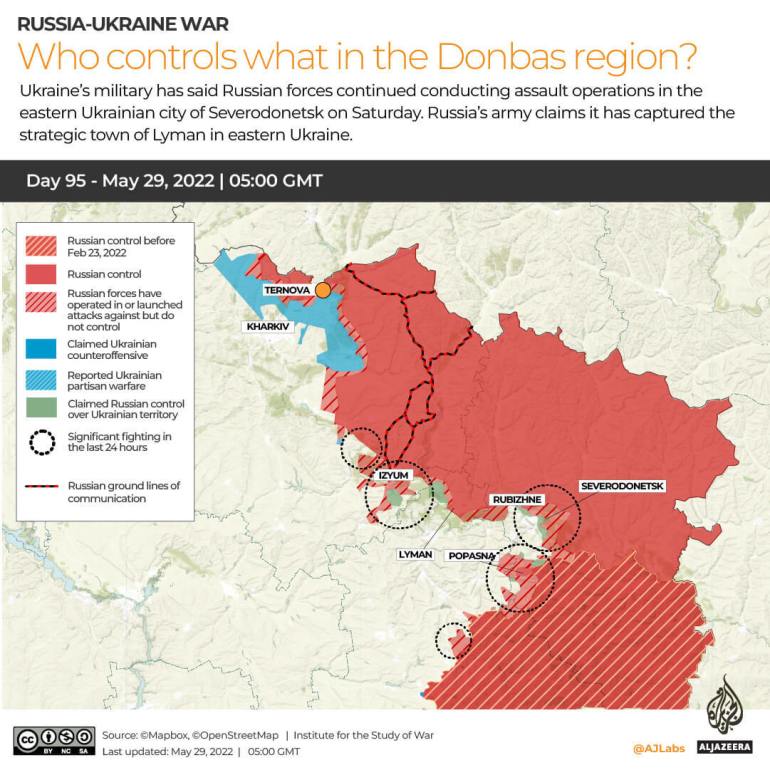 Mapa INTERACTIVO Rusia-Ucrania Quién controla qué en el Donbass DÍA 95