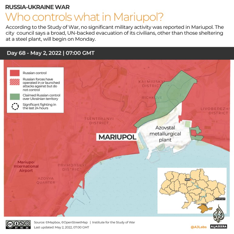 INTERACTIVE -UKRAINE CONTROL MAP MARIUPOL - DAY 68 May 2