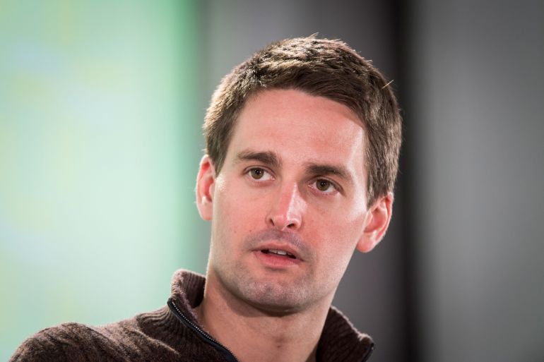Evan Spiegel, co-founder and chief executive officer of Snap Inc., speaks during the New Work Summit in Half Moon Bay, California, U.S.