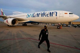 Prime Minister Ranil Wickremesinghe said Sri Lankan Airlines lost about $123m in the 2020-2021 fiscal year, which ended in March, and its aggregate losses exceeded $1bn as of March 2021 [File: Eranga Jayawardena/AP Photo]