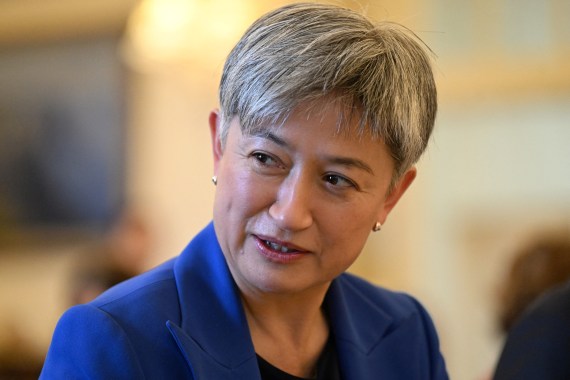 Australia's new Foreign Minister Penny Wong attends a government swearing-in ceremony at Government House in Canberra