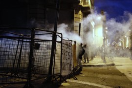 Demonstrators clash with the police in the framework of indigenous-led protests against the government of President Guillermo Lasso that began on Monday.