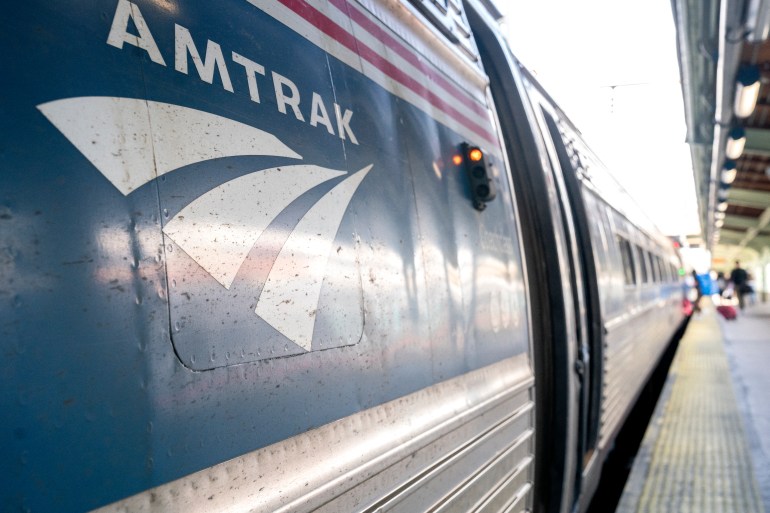 An Amtrak train