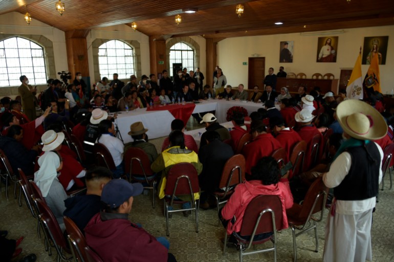 Indigenous leaders and government officials meet