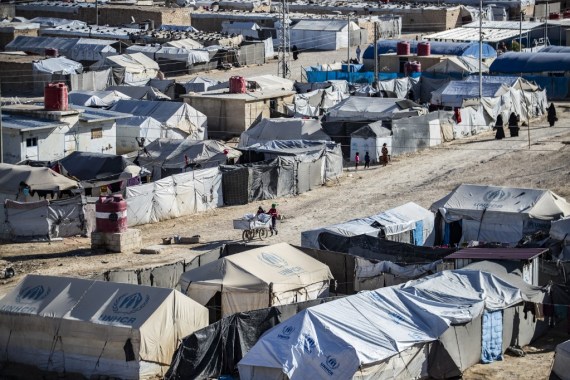 A picture shows the Kurdish-run al-Hol camp