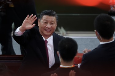 Chinese President Xi Jinping waves