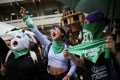 Women protest in defence of abortion rights in Colombia