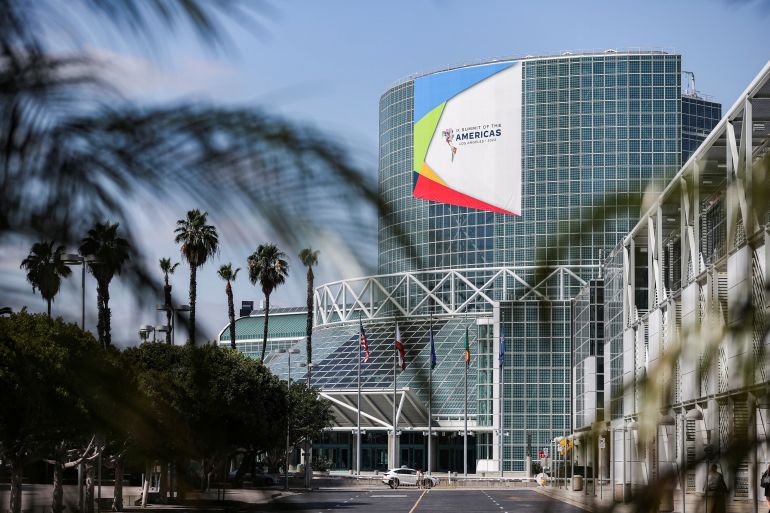 General view shows the LA Convention Center during the first day of the Ninth Americas Summit in Los Angeles, U.S.